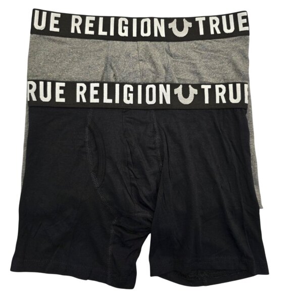 True Religion Modal Boxer Briefs 2-Pack Black/Charcoal - TR2PK - Picture 1 of 1